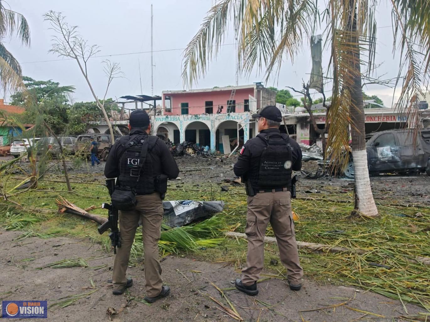 Fiscalía General de la República confirma tres muertos por explosión de coche bomba en Coahuayana 