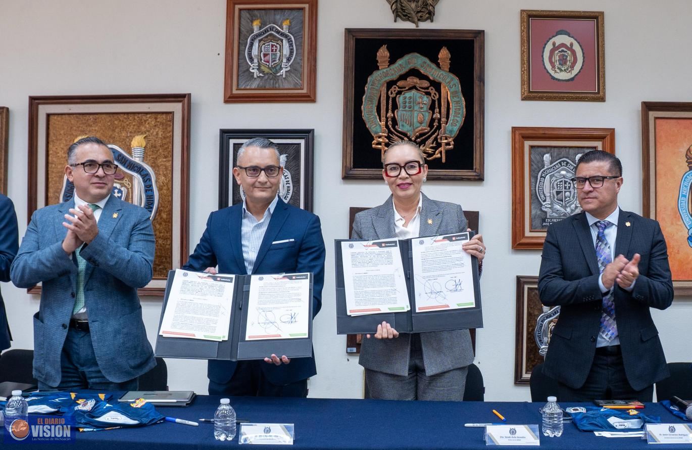 UMSNH y Caja Morelia Valladolid cierran convenio en beneficio del deporte