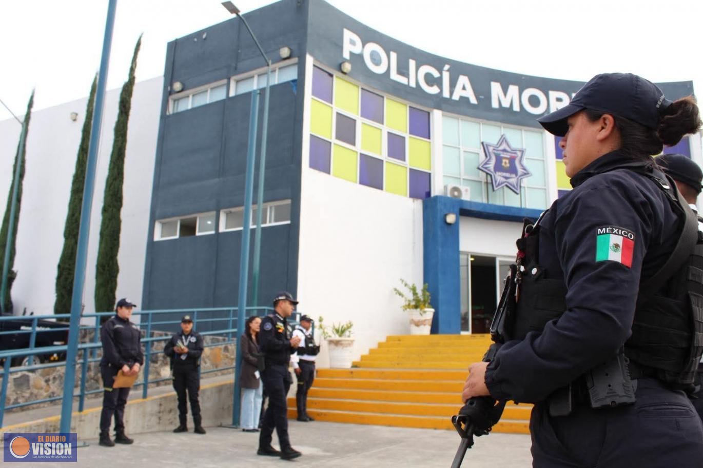 Policía Morelia refuerza presencia  para cuidar a las familias durante las fiestas decembrinas