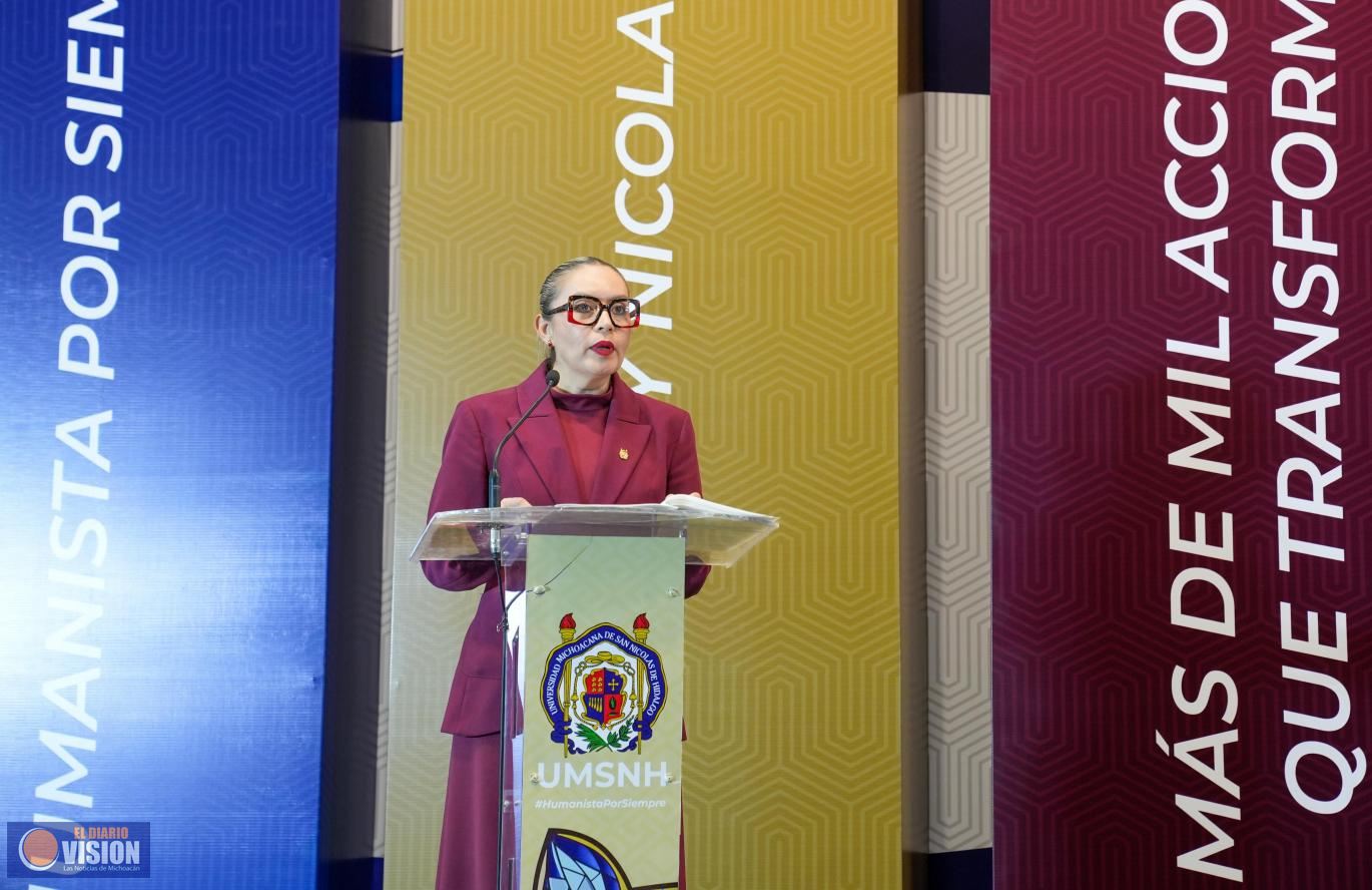 Excelencia académica: el alma de la Universidad Michoacana; Yarabí Ávila rinde Tercer Informe