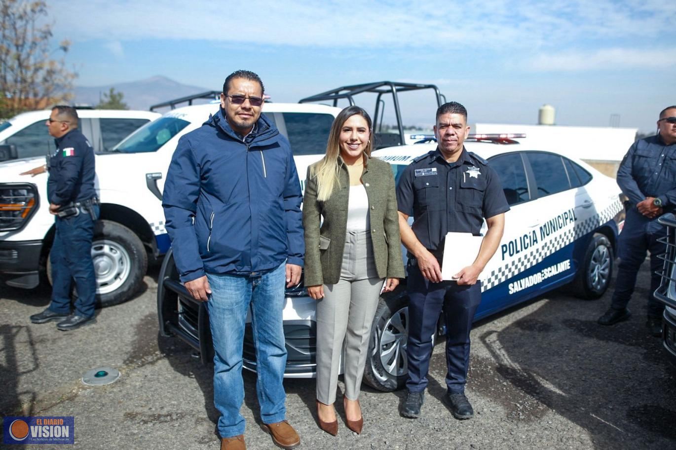 Salvador Escalante fortalece su seguridad con nuevo equipamiento policial: Dayana Pérez