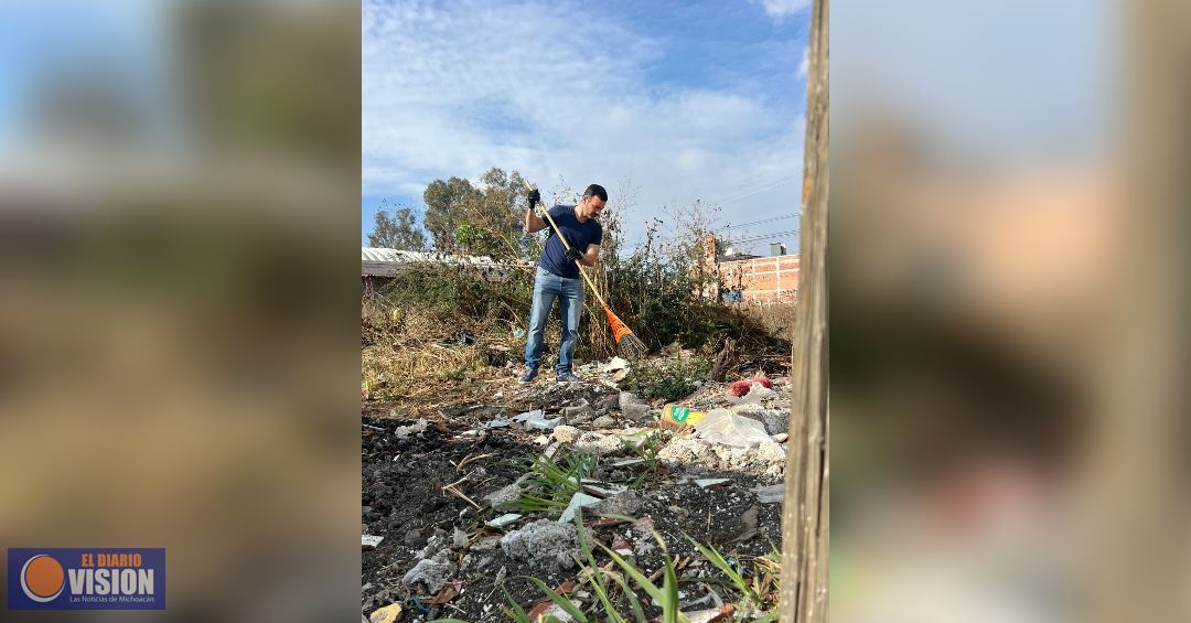 Encabeza Yankel Benítez jornada ciudadana de limpieza en La Aldea