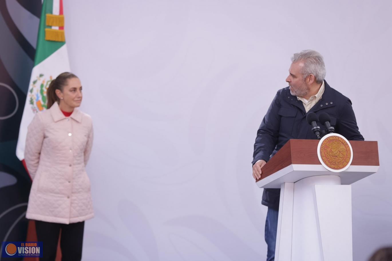 Reconoce Bedolla respaldo de Sheinbaum al estado con el Plan Michoacán por la Paz y la Justicia