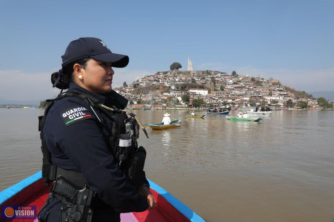 SSP intensifica vigilancia en el lago de Pátzcuaro, para evitar la extracción ilegal de agua