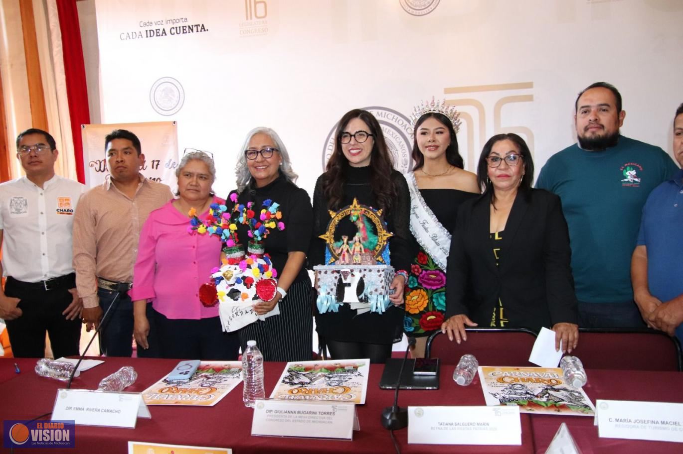 Emma Rivera destaca preservar las tradiciones e invita al Carnaval de Charo 2026