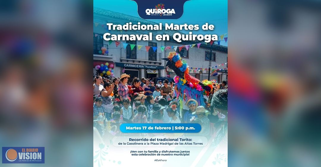 Invita Alma Mireya González Sánchez al Tradicional Martes de Carnaval en Quiroga