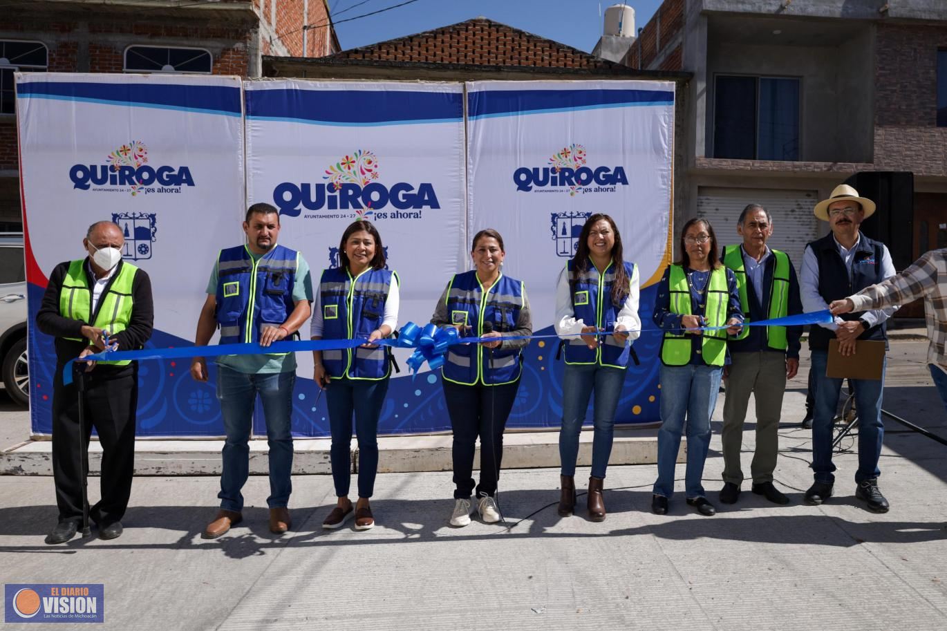 Alma Mireya González Sánchez inaugura obra integral en la privada Ignacio Allende en Quiroga