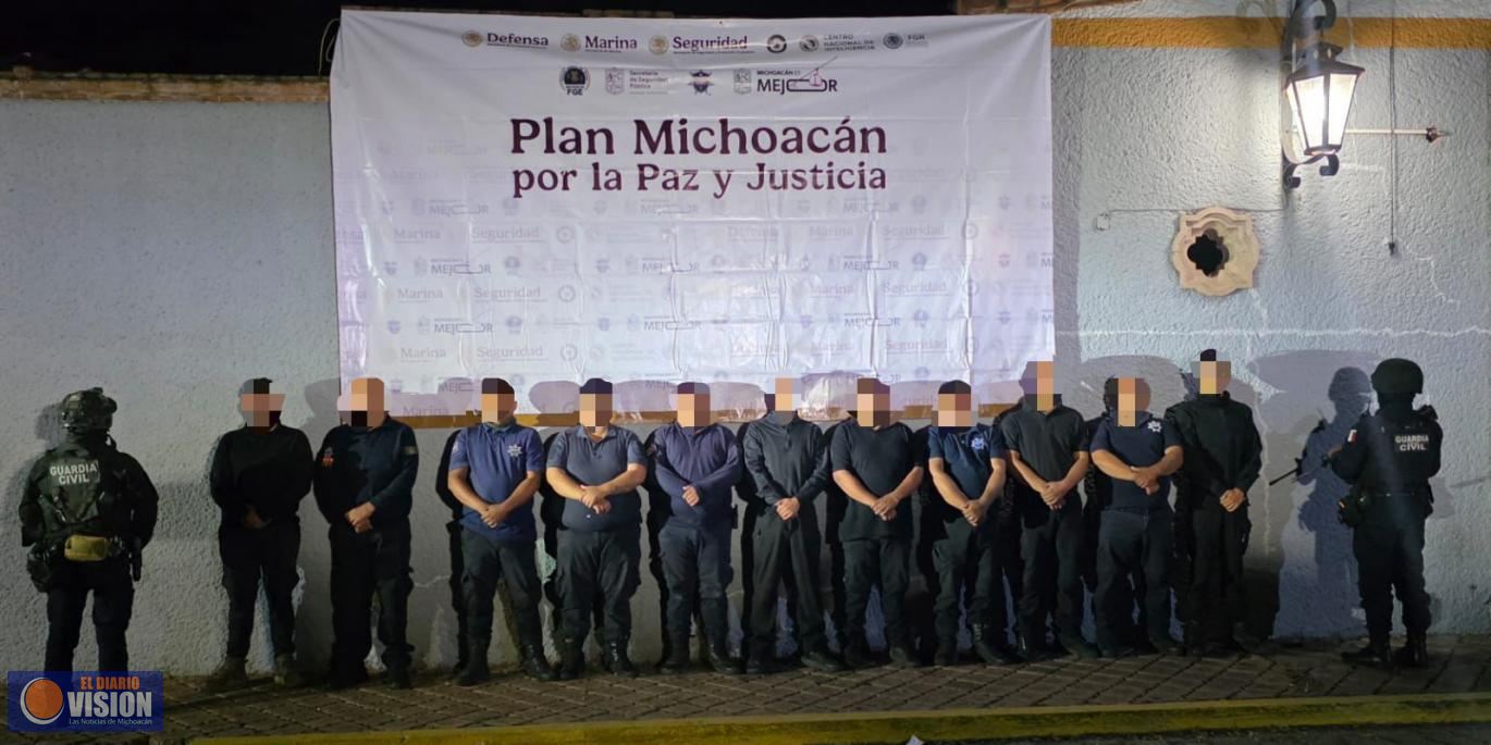 Detenidos 11 policías municipales de Ecuandureo relacionados con presuntas actividades delictivas