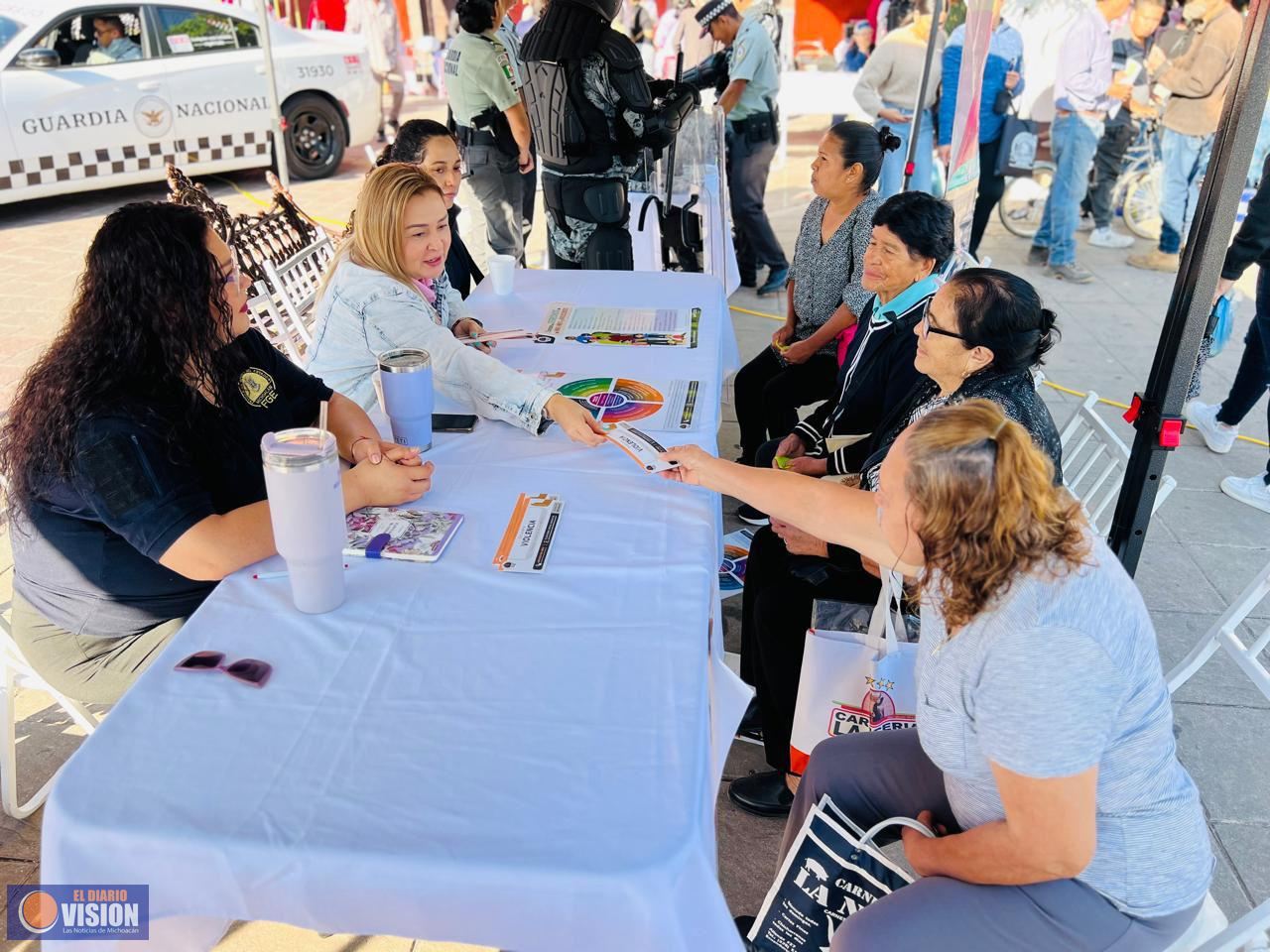 FGE promueve acceso a la justicia en la Feria del Bienestar de Ecuandureo
