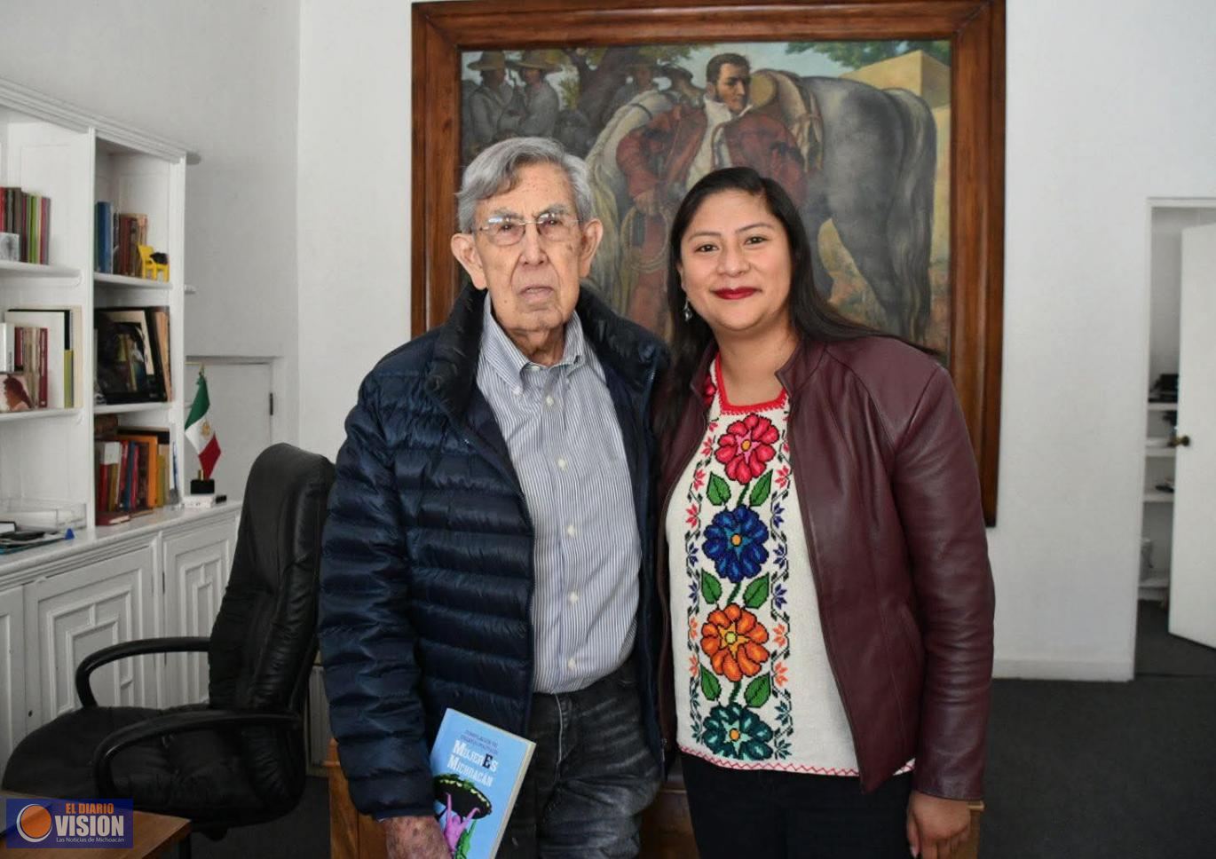 Dialoga senadora Celeste Ascencio con el ingeniero Cuauhtémoc Cárdenas sobre los retos de Michoacán 