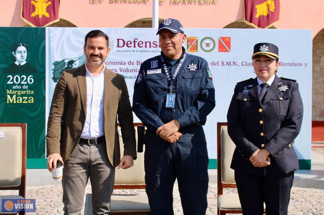 Yankel Benítez da bienvenida a jóvenes del Servicio Militar Nacional en Morelia