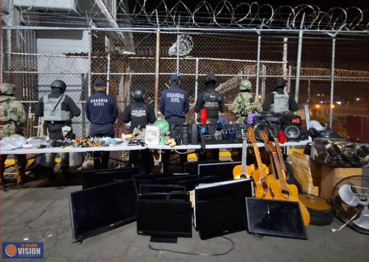 Aseguran diversos objetos durante revisión en el Centro Penitenciario de Uruapan: Segob