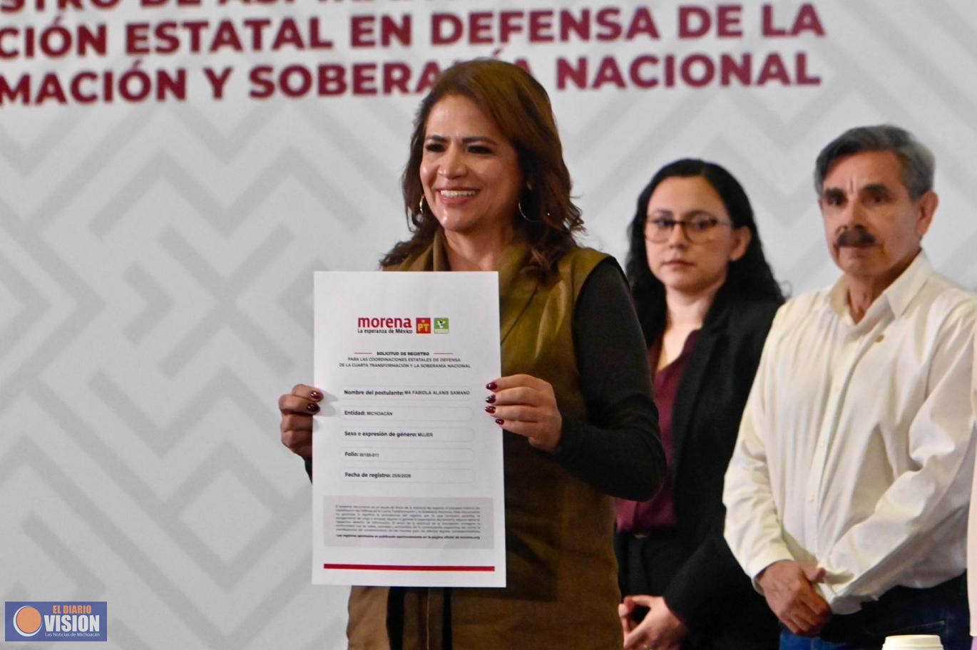 Se registra Fabiola Alanís para coordinar la defensa de la Transformación en Michoacán