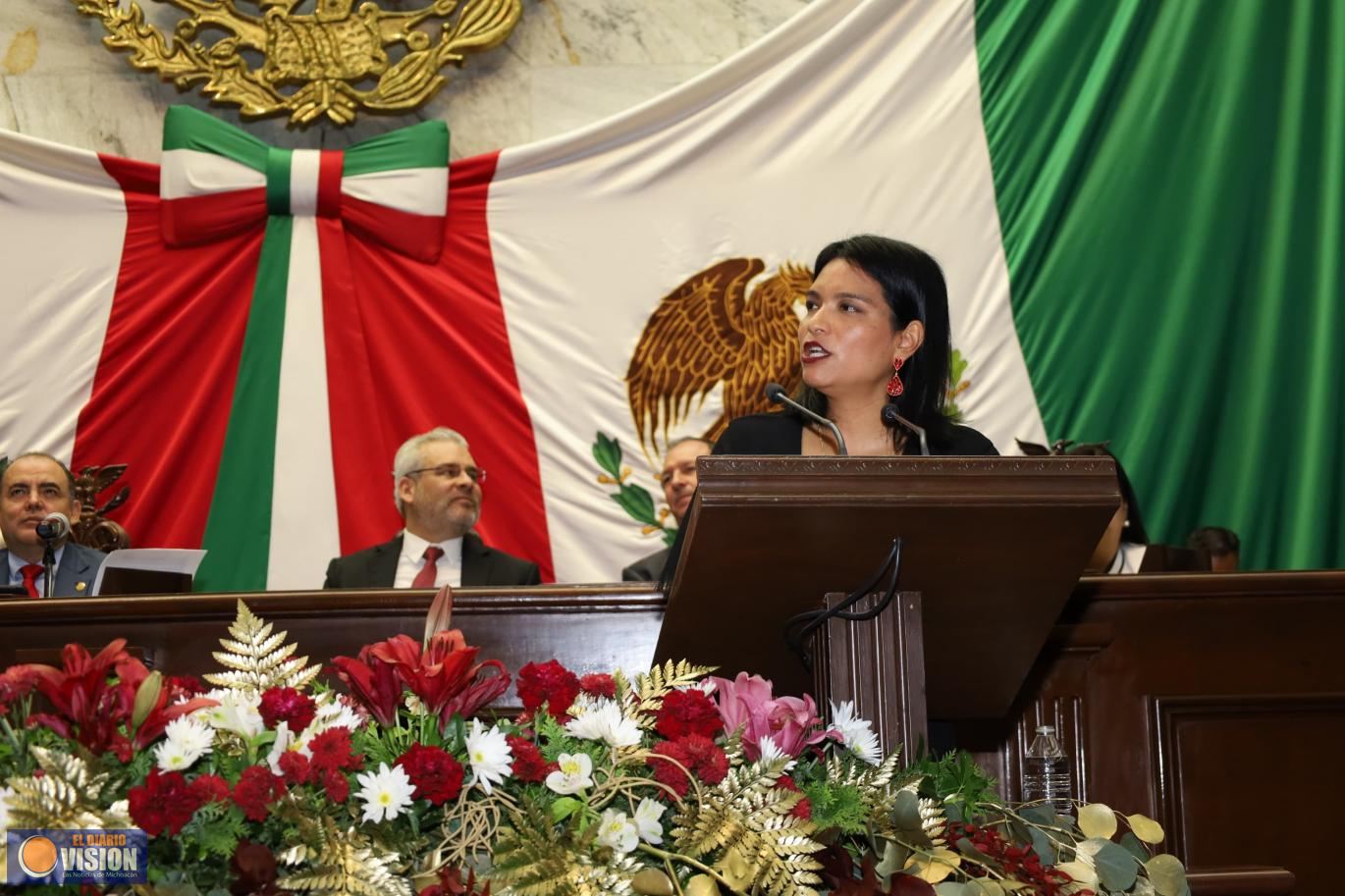 Bedolla le cumple a Michoacán, afirma Erendira Isauro al contestar al Quinto Informe de Gobierno