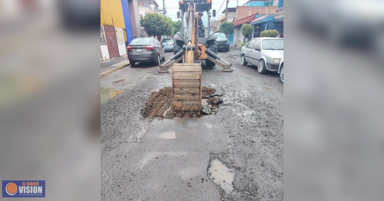 Gobierno de Morelia realiza bacheo en diferentes puntos
