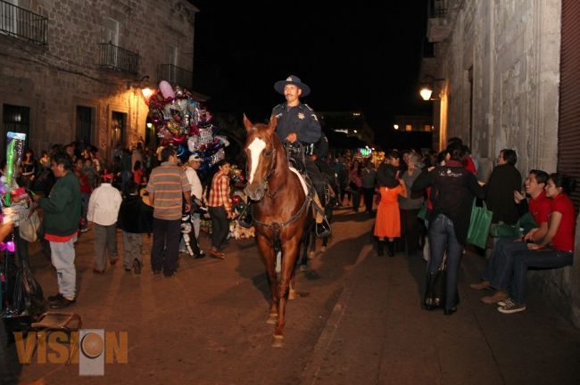 Implementa SSP operativo de seguridad con Unidad Montada en Noche de Muertos