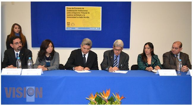 Firman convenio de colaboración Poder Judicial de Michoacán y Universidad La Salle de Morelia. 