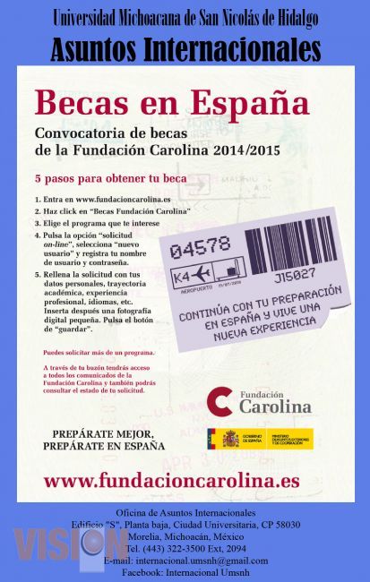 Difunden convocatoria para estancia de alumnos y docentes investigadores en España