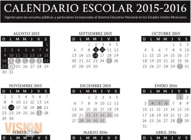 Sep Publica Calendario Escolar Para Periodo 2015 2016