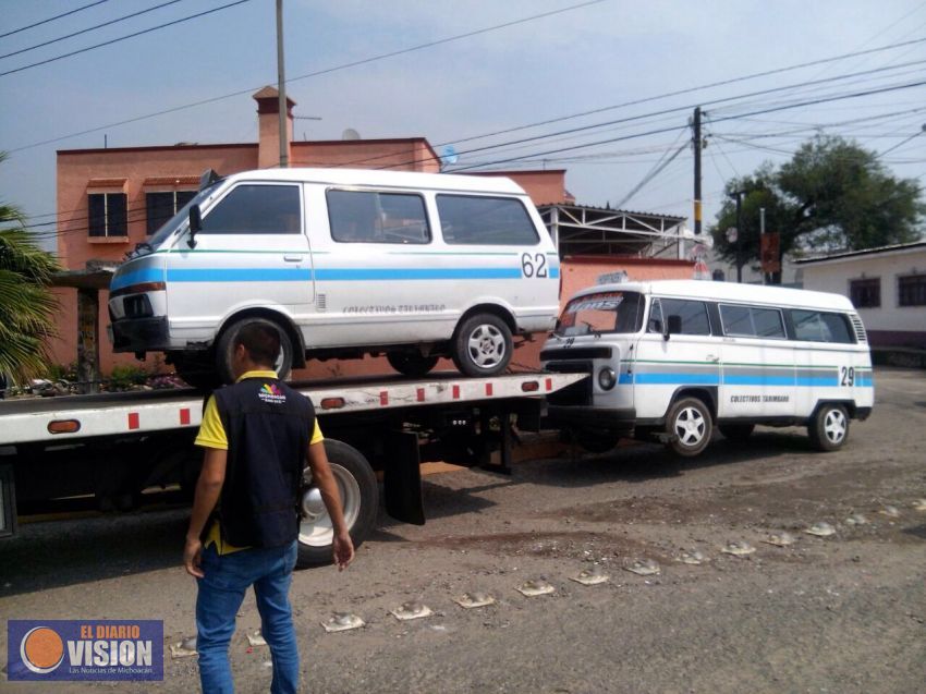  21 unidades de transporte piratas este miércoles fueron detenidas 