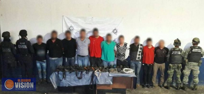 Asestan fuerte golpe a Los Viagras, 10 detenidos, armas y vehículos