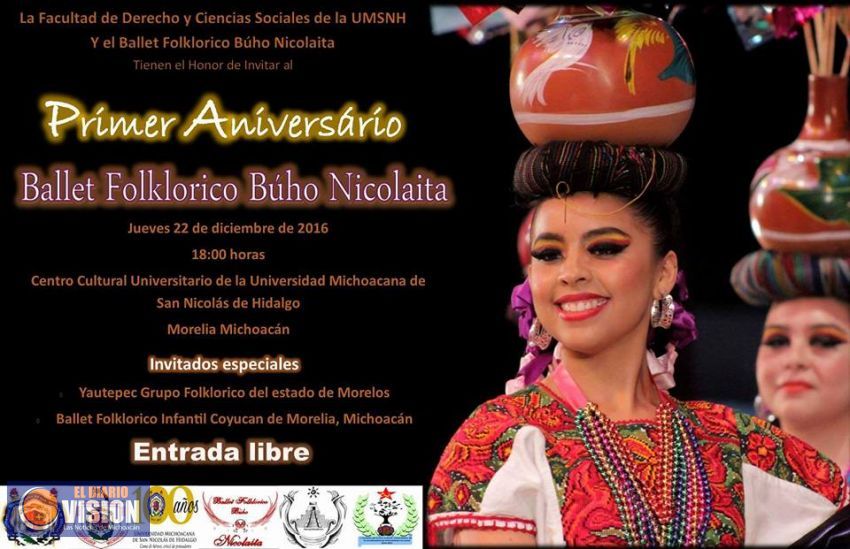 Ballet Folklórico Búho Nicolaita celebra primer aniversario con presentación