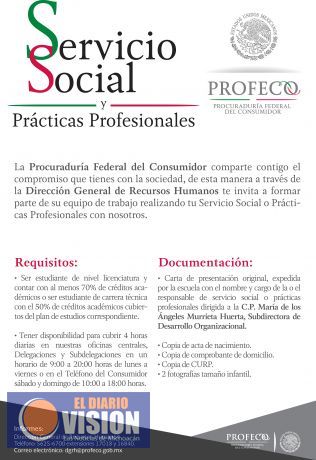 Profeco ofrece prácticas profesionales a universitarios