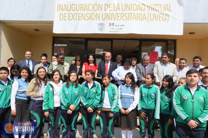 Inaugura SEE la Unidad Virtual de Extensión Universitaria en Maravatío Michoacán