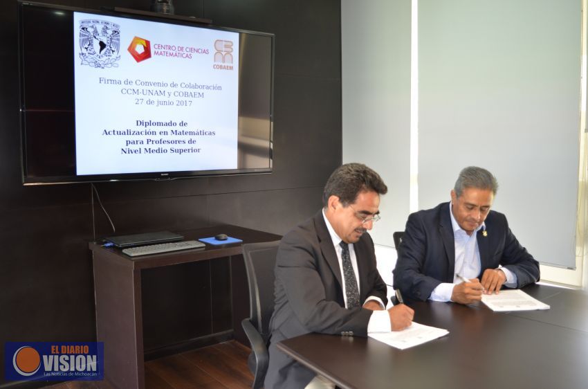 Centro de Ciencias Matemáticas, de UNAM Campus Morelia y COBAEM firman convenio