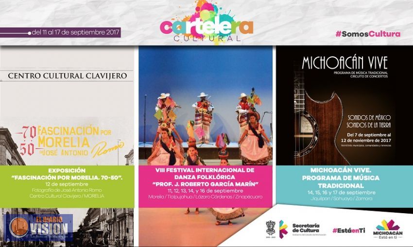 Cartelera Cultural del 11 al 17 de septiembre de 2017