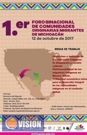 UMSNH, sede del 1er Foro Binacional de comunidades originarias migrantes de Michoacán