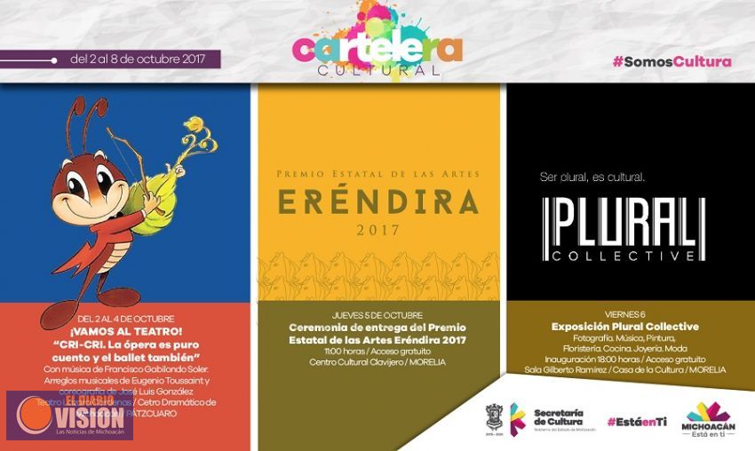 Cartelera Cultural del 2 al 8 de octubre de 2017