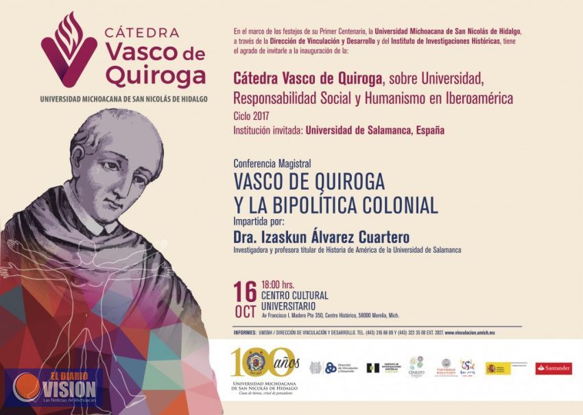 Se inaugura Cátedra Vasco de Quiroga en la UMSNH