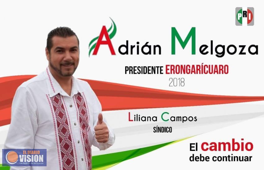 Adrián Melgoza, iniciará campaña, en Erongaricuaro
