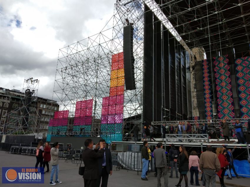 En el Zócalo, todo listo para Festival Cultural, con motivo de Toma de Protesta