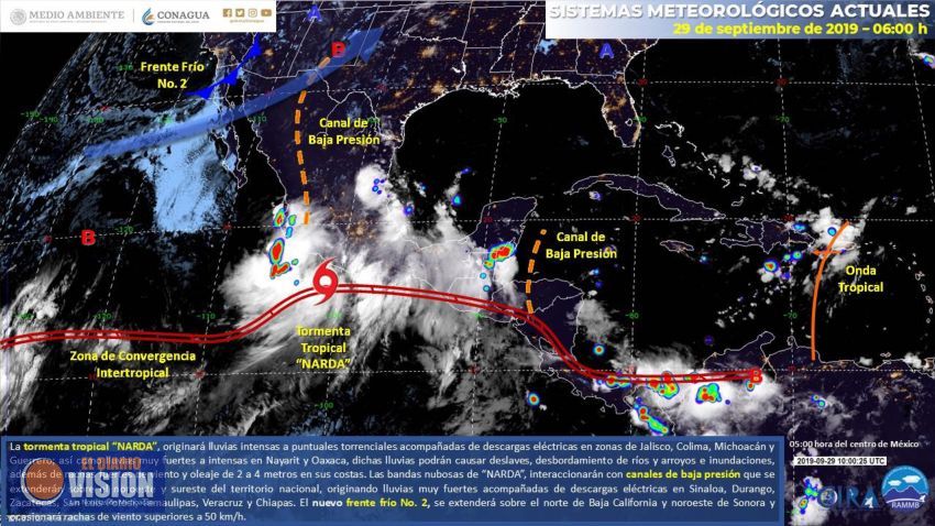 Tormenta tropical “Narda” pasará por Michoacán 