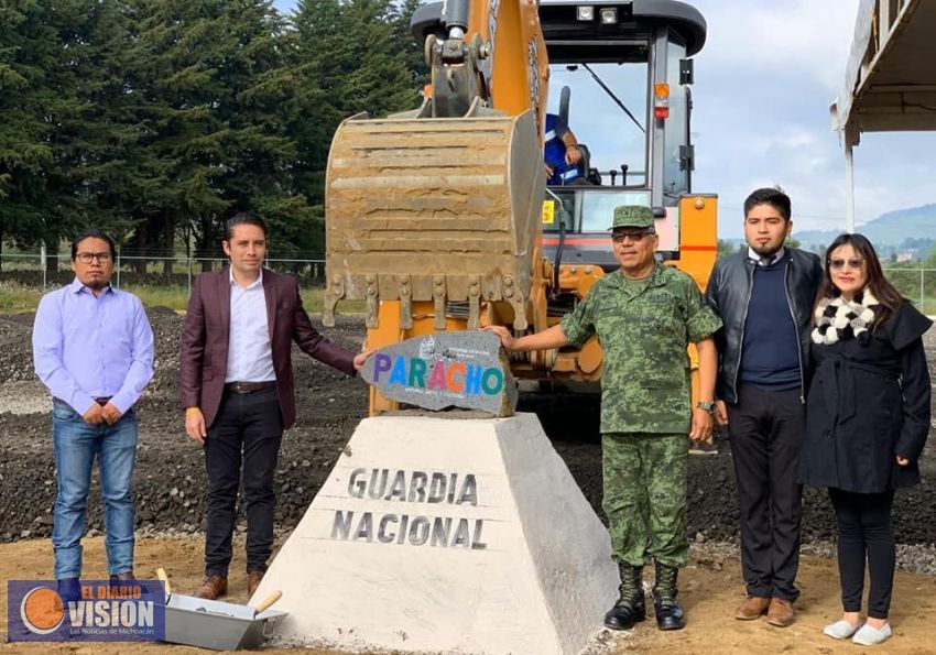 Colocan la primera piedra del Cuartel Regional de la Guardia Nacional en Paracho