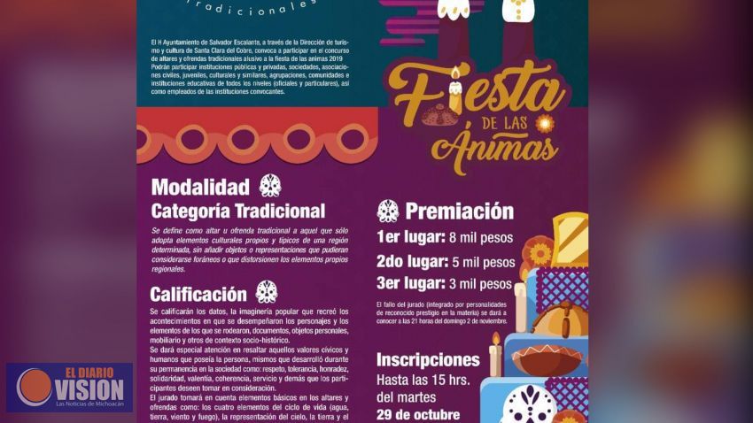 El Municipio de Salvador Escalante invita al Concurso de Altares y Ofrendas Tradicionales
