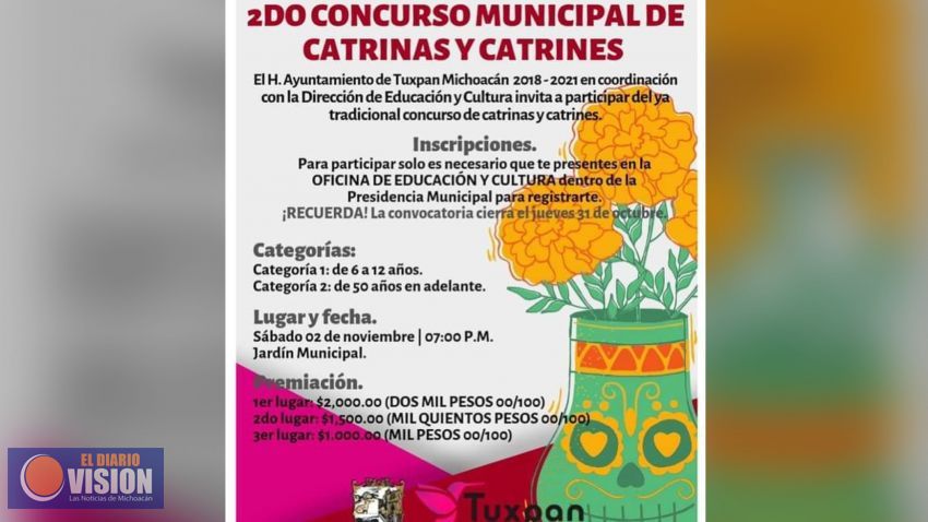 Tuxpan invita al 2º Concurso Municipal de Catrinas y Catrines