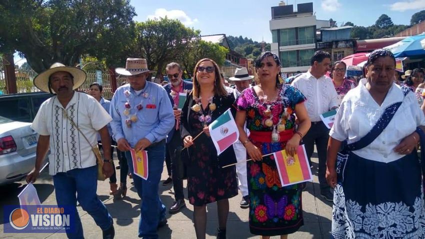 Unen lazos de hermanamiento San Juan Nuevo Parangaricutiro y Madrigal de las Altas Torres