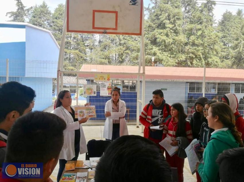 Llevan servicios de salud con módulos de información al plantel del COBAEM Santa Clara del Cobre