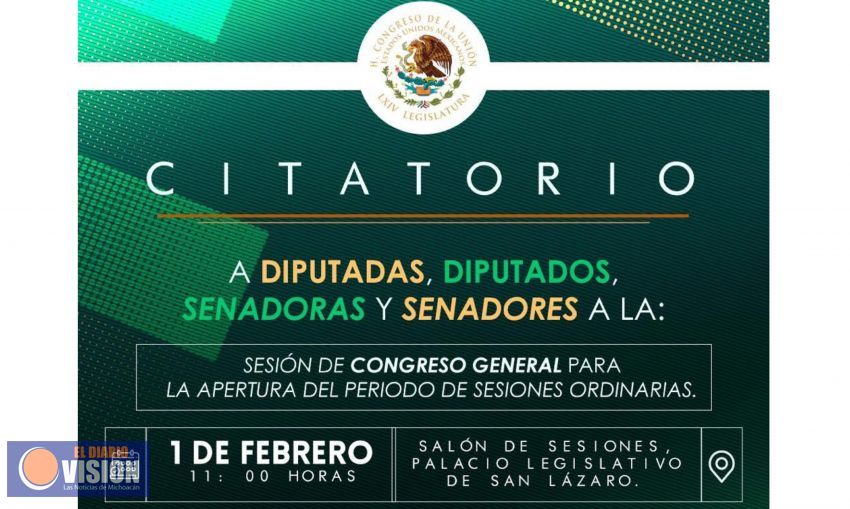 Citan a los legisladores a sesión el proximo sábado