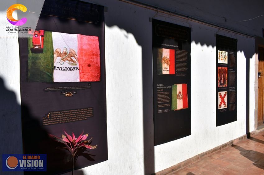 Casa de la Cultura de Coeneo realiza exposición “Historia de la Bandera de la República Mexicana”