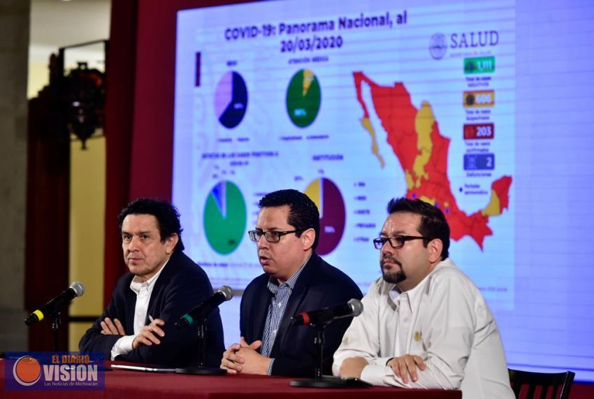 Al momento van 203 casos confirmados y 606 casos sospechosos, informa la Secretaría de Salud 