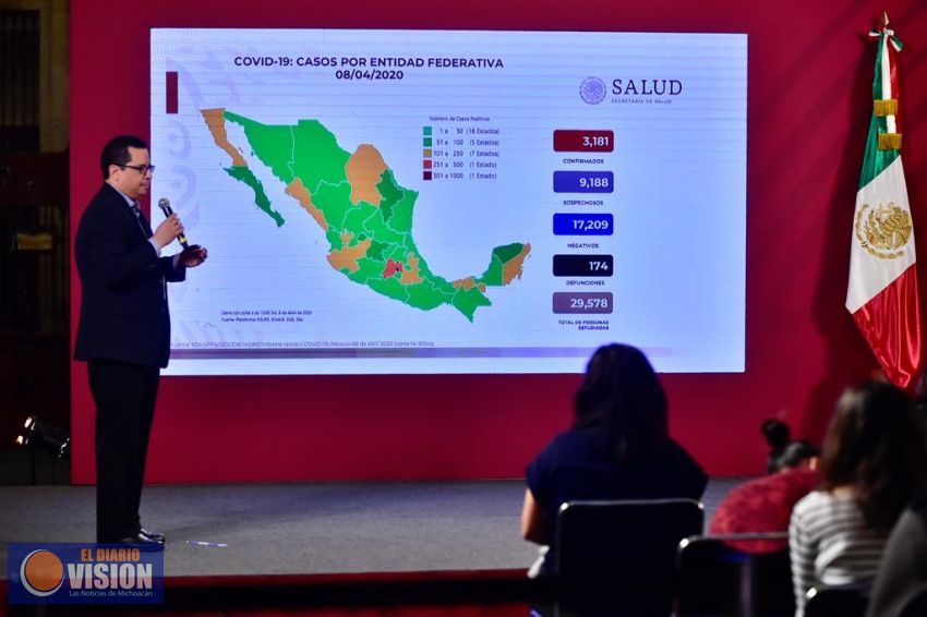 Suman, 3181 los casos confirmados de coronavirus en México 