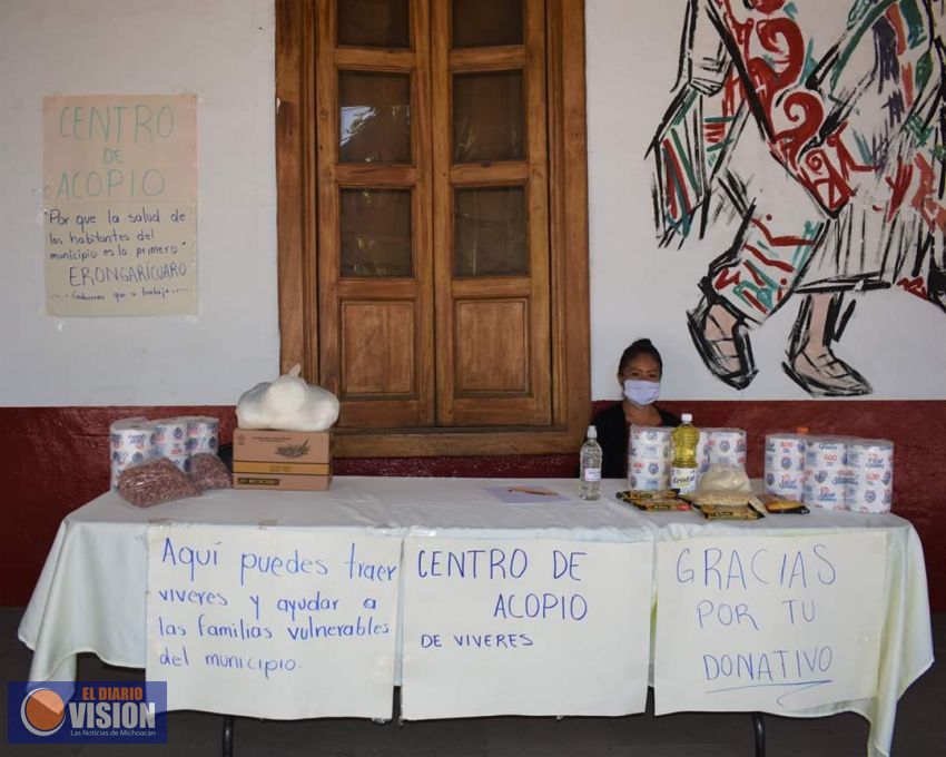 Ayuntamiento de Erongarícuaro instala Centro de Acopio para sector vulnerable 