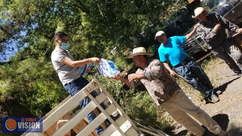 Semaccdet apoya a brigadistas voluntarios en Zacapu con víveres y agua