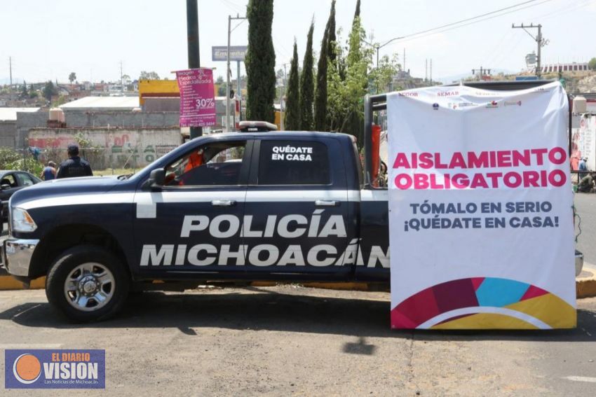 Aplica Michoacán Protocolo de Actuación Policial ante aislamiento obligatorio
