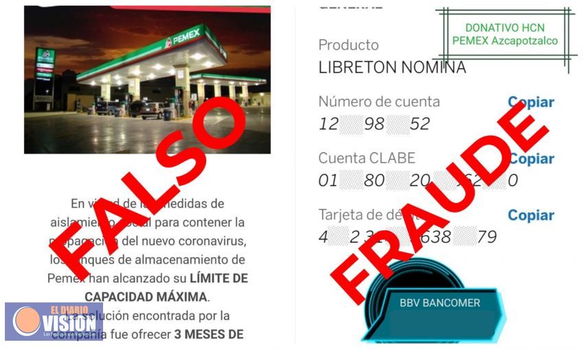 ¡No te dejes engañar!, Pemex no da bonos de gasolina 