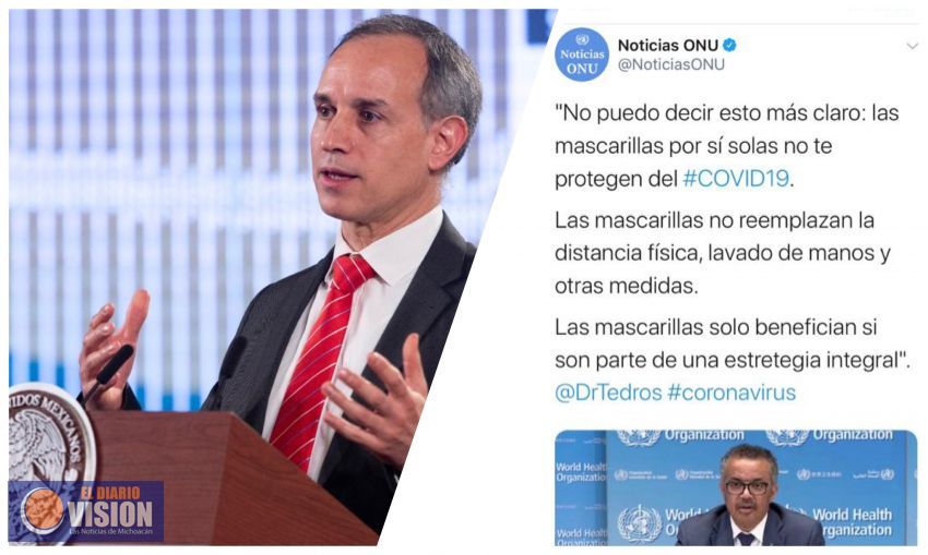 El cubrebocas por sí solo no evita contagios, afirma López-Gatell